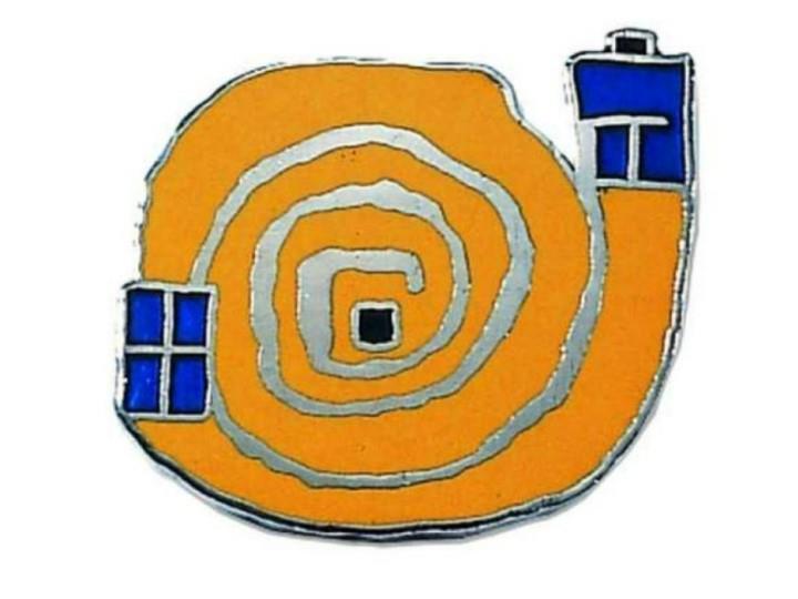 Hundertwasser Pictogram Magnet Yellow Spiral