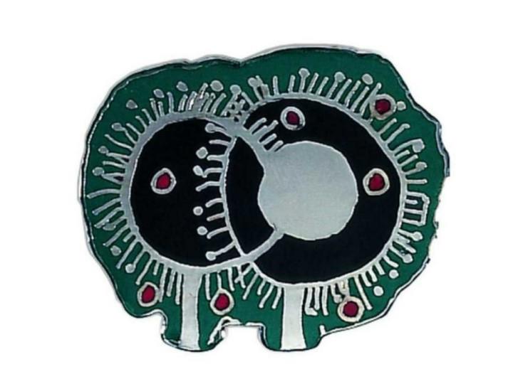 Hundertwasser Pictogram Pin Soul Tree Green