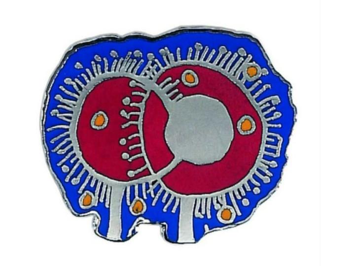 Hundertwasser Pictogram Pin Soul Tree Blue