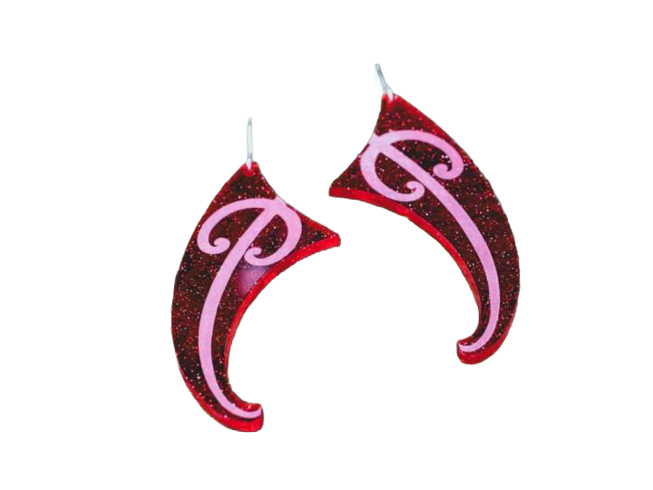 Mangopare Red Glitter Earrings - Nichola