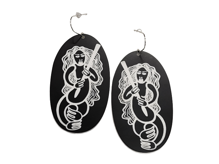 Mana Motuhake Wahine Black Earrings - Nichola