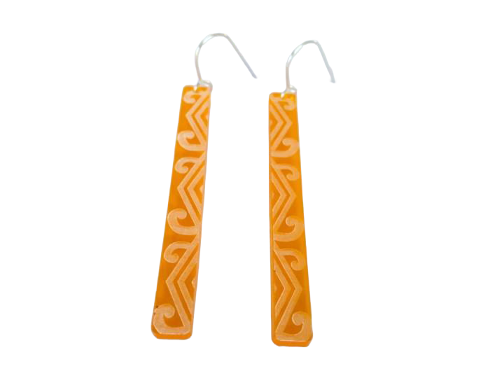 Koru Orange Earrings - Nichola