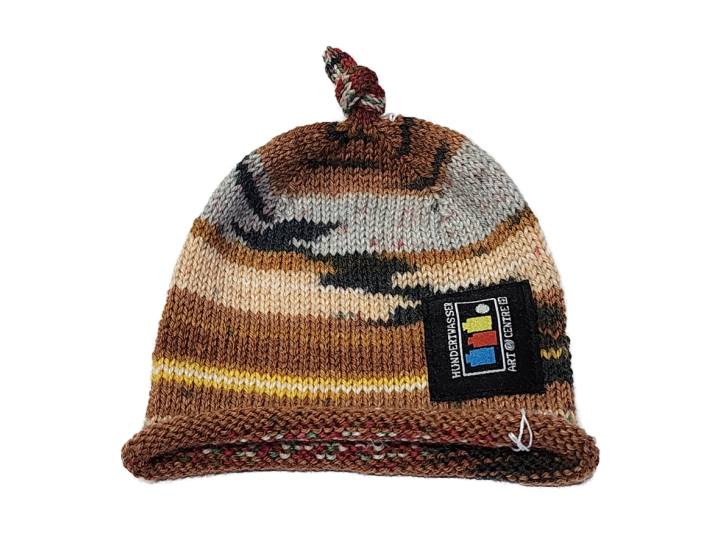 Beautifully Hand Knitted Newborn Hat – Opal Wool, Hundertwasser 956