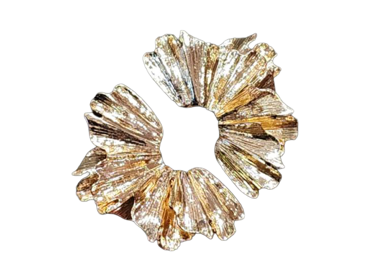 Gold Ruffle Stud Earrings