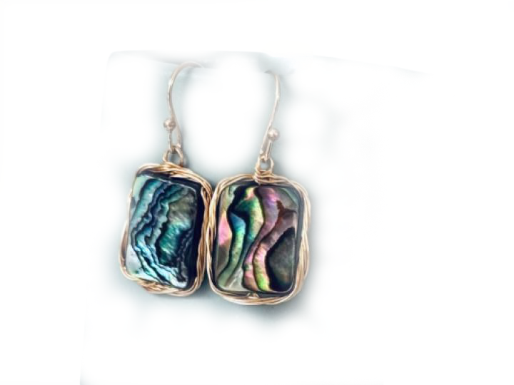 Wrapped Paua Shell Earrings