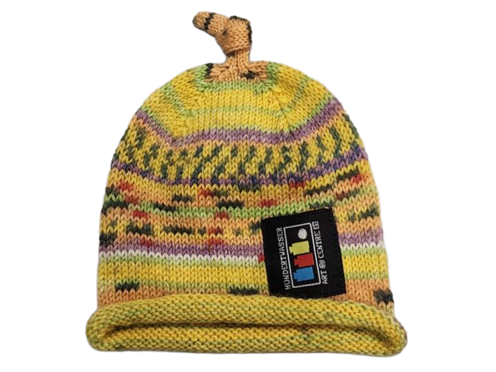 Beautifully Hand Knitted Newborn Hat – Opal Wool, Hundertwasser 894