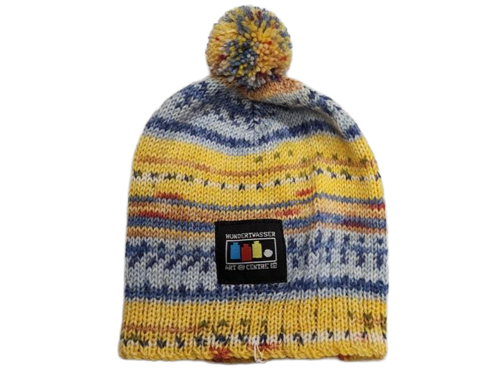 Beautifully Hand Knitted Baby Hat – 3–6 Months (Opal Wool, Hundertwasser 805)