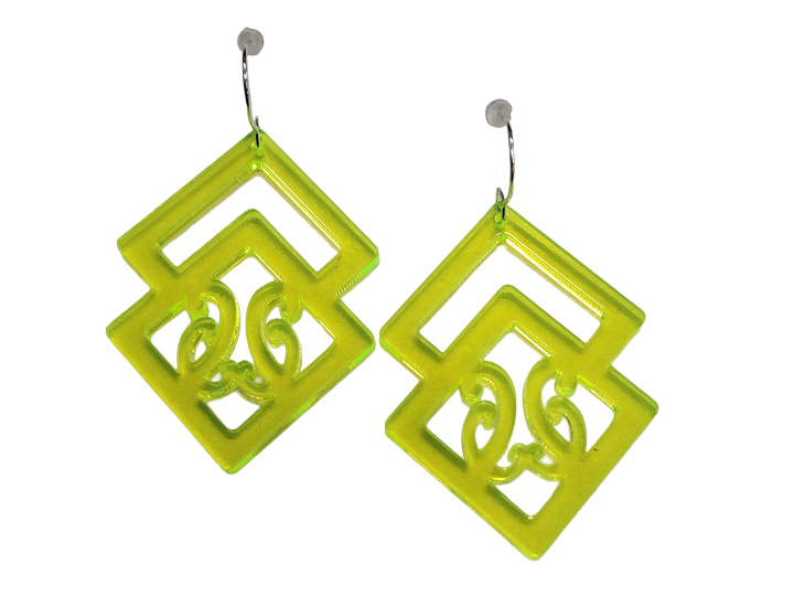 Neon Yellow Synergy II Earrings - Nichola