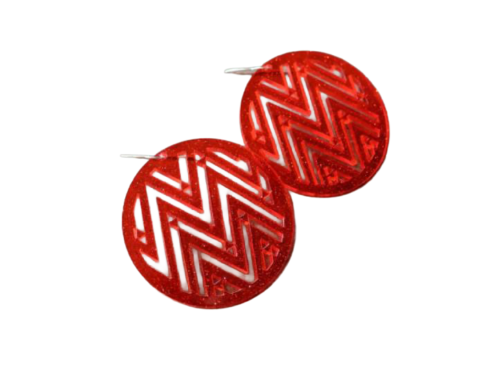 Mana Red Glitter Earrings - Nichola
