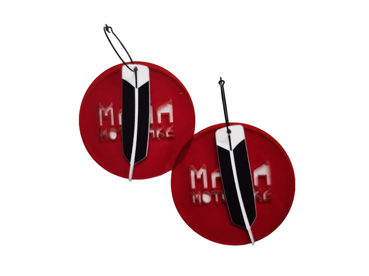 Mana Motuhake III Red Earrings