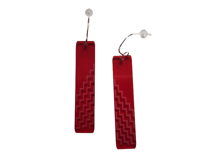 Red Poutama Earrings Large - Nichola