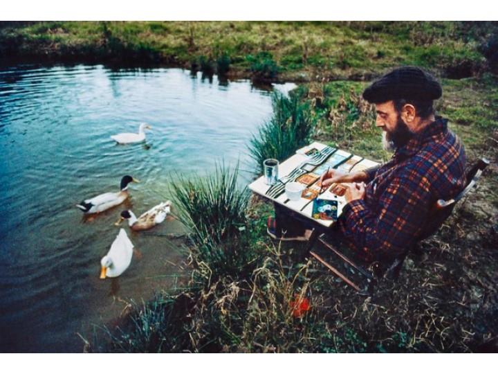 Gerd Ludwig Limited Print "Hundertwasser Paints by His Pond"