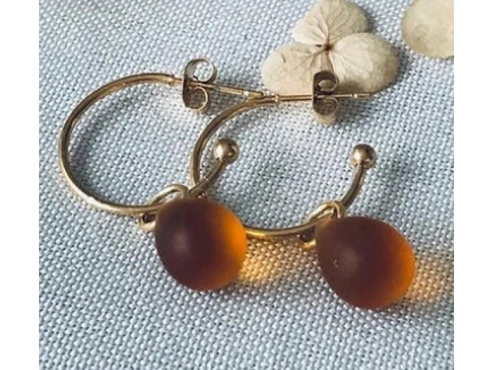 Seaglass Annulus Earring Amber