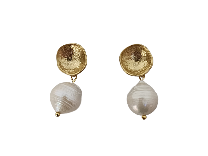 Pearl Hollow Stud Earrings