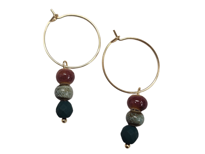 Tri Bead Earrings