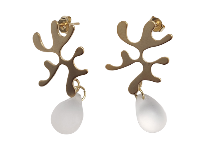 Coral Reviere Sea Glass Earrings