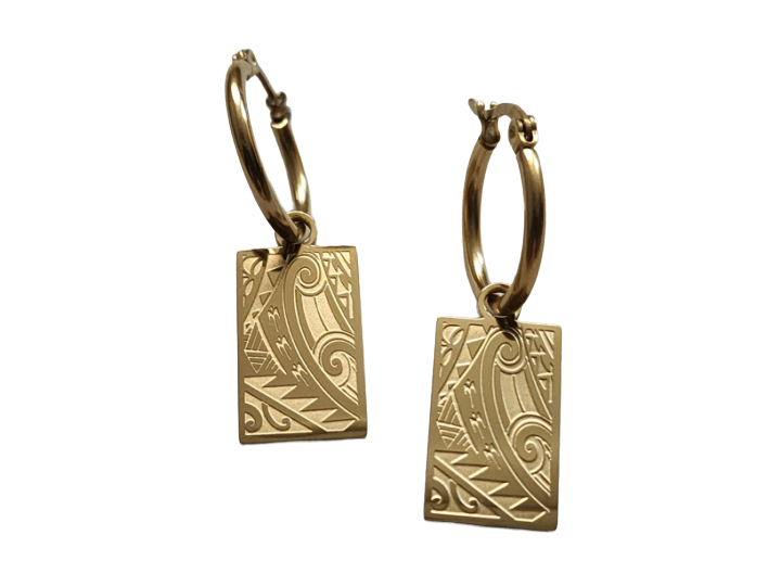 Hawaiki Hoops Gold by Rerehua Boutique
