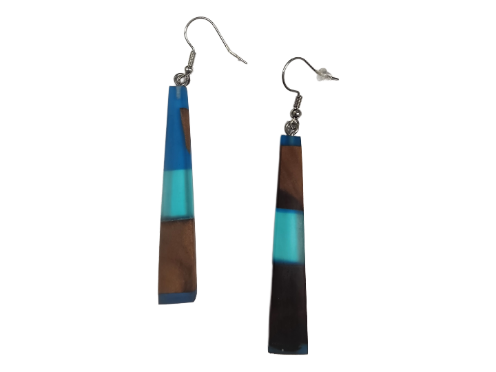 NZ Native Swamp Kauri & Resin Earrings (S)