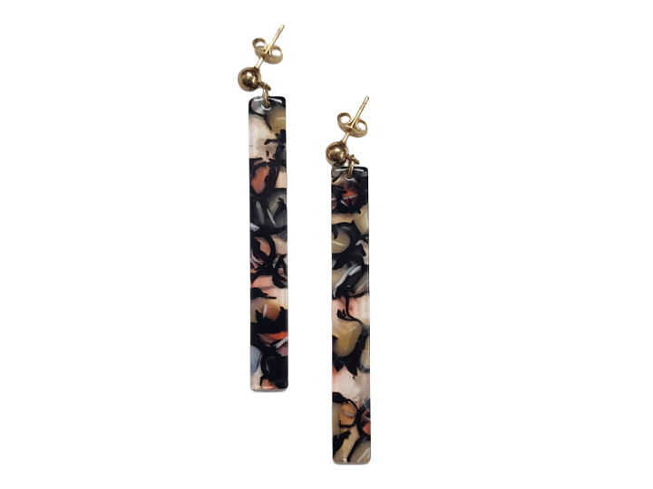 Scout & Gold Tortoiseshell Acrylic Rod Stud Earrings