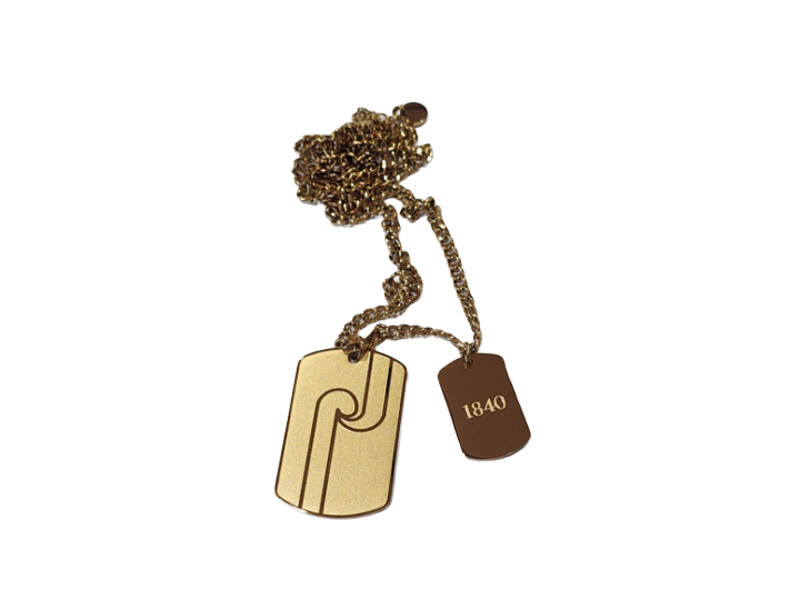 Toitu Te Tiriti Tag Gold Necklace by Rerehua Boutique
