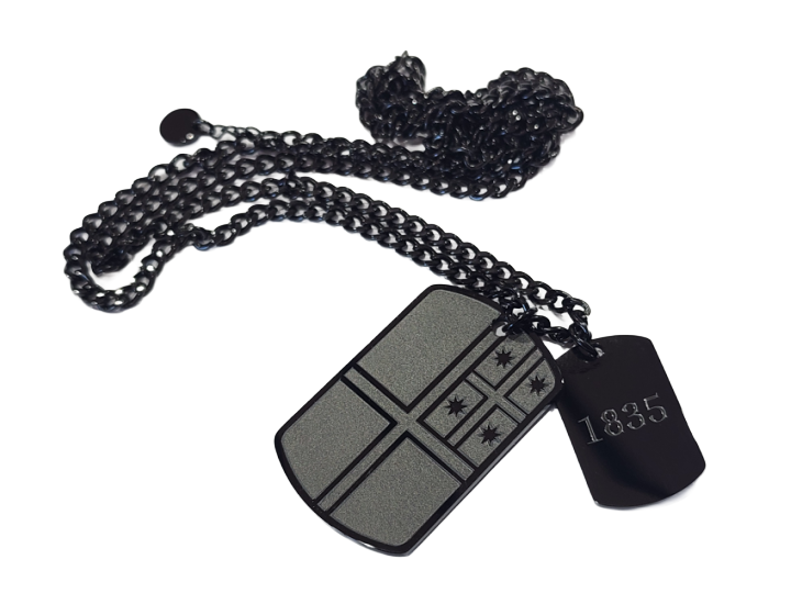 He Whakaputanga 1835 Tag Necklace Black by Rerehua Boutique