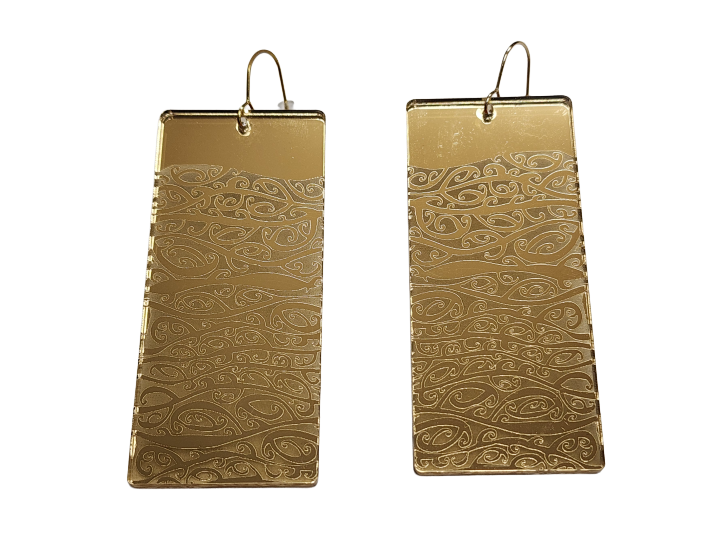 Gold Papatuanuku Statement Earrings - Nichola