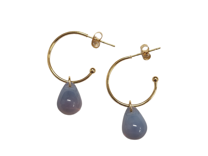 Sea Glass Aubergine Studs