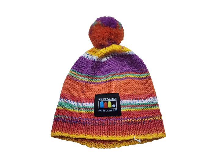 Hand Knitted Baby Hat 3–6 Months Opal Wool, Hundertwasser (637a) Waiting Houses