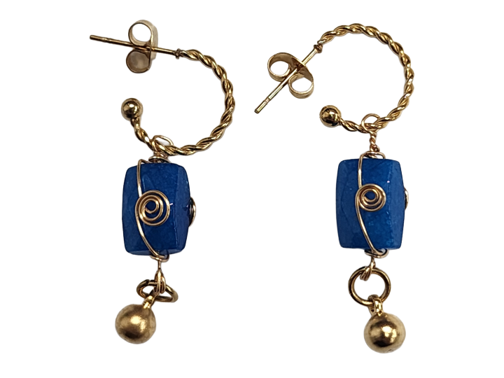 Mineral Caged Blue - Earrings