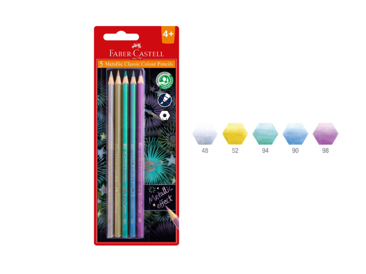 Classic Colour Metallic Pencils 5 pack Faber Castell Was $5.95 Now $4.76