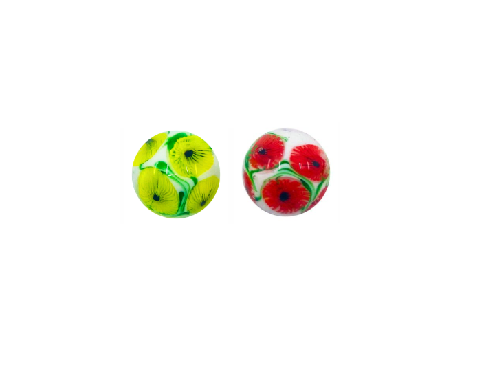 Poppy Field assorted Handmade Glass Marble - 22mm