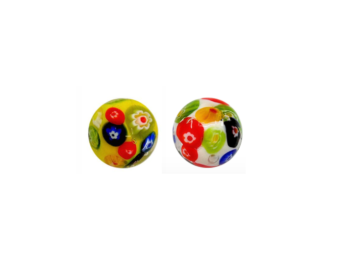 Millefiori Assorted Handmade Glass Marble - 22mm