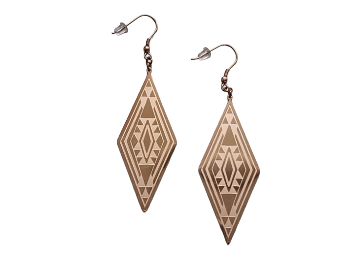 Whatu Rose Gold Earrings by Rerehua Boutique
