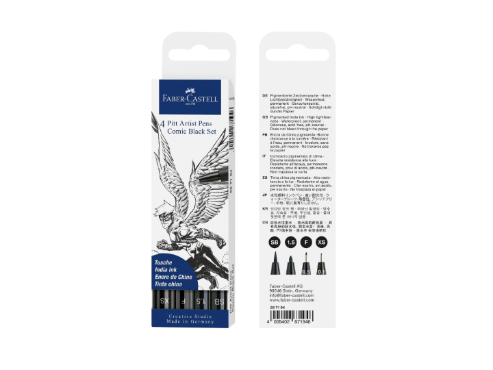 Pitt Artist Pen – Comic Set 4 Piece Faber Castell Was $24.00 Now $19.20