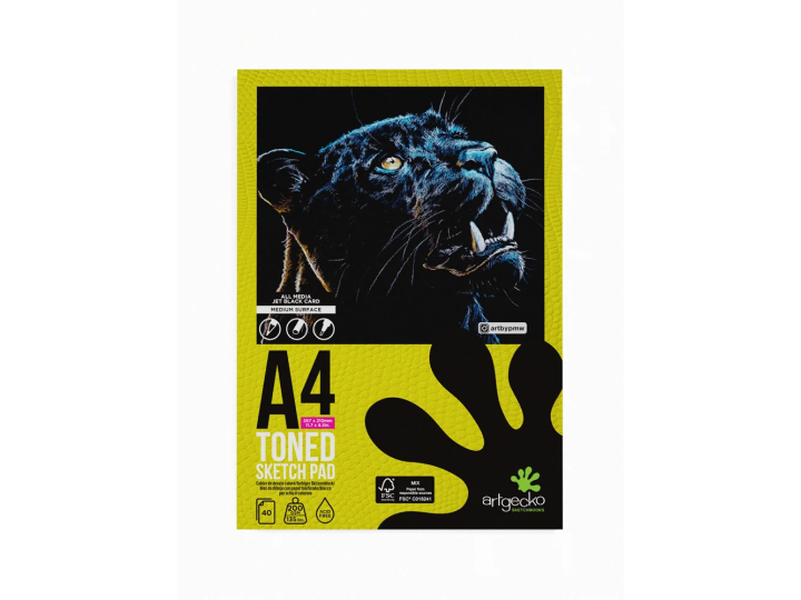 Art Gecko Pro Toned Black A4 Sketch Pad
