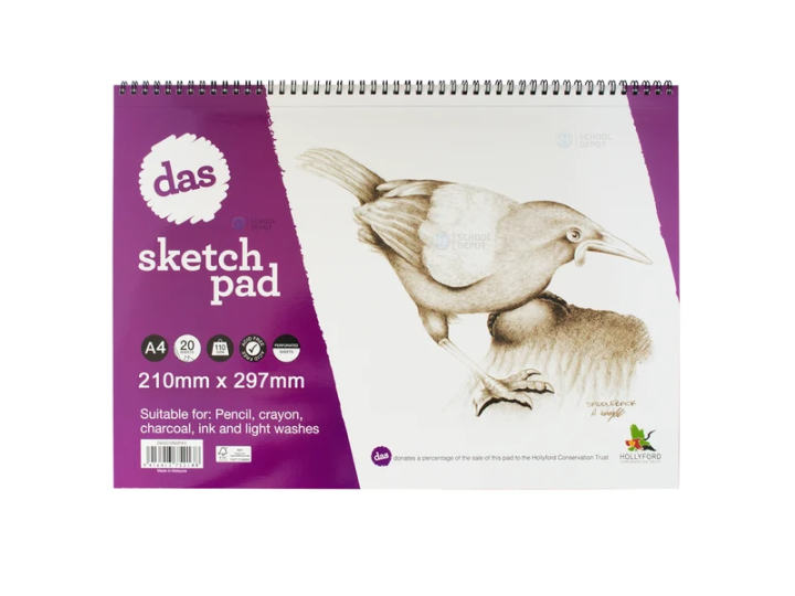 DAS Spiral Sketch Pad A4 Saddleback